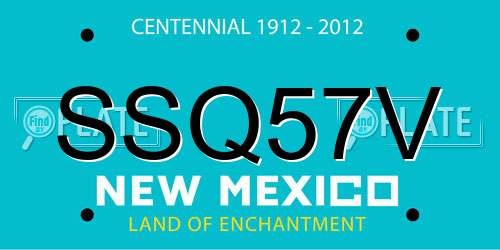 SSQ57V New Mexico License Plate