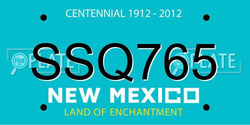 SSQ765 New Mexico License Plate