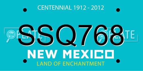 SSQ768 New Mexico License Plate