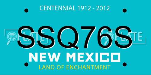 SSQ76S New Mexico License Plate