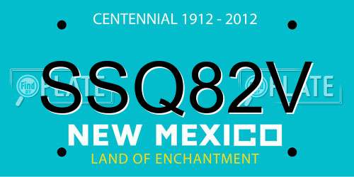 SSQ82V New Mexico License Plate