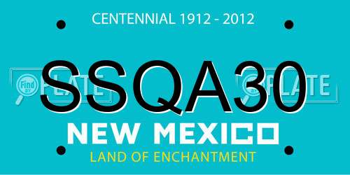 SSQA30 New Mexico License Plate