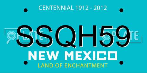 SSQH59 New Mexico License Plate