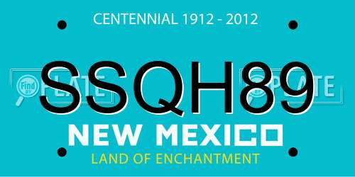SSQH89 New Mexico License Plate