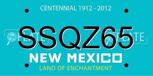SSQZ65 New Mexico License Plate