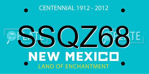 SSQZ68 New Mexico License Plate
