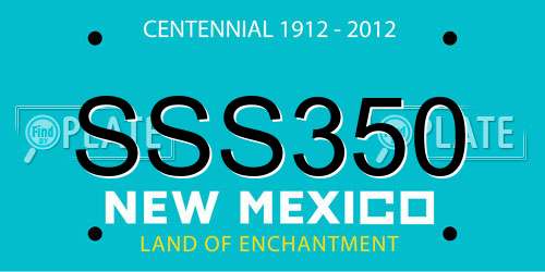 SSS350 New Mexico License Plate