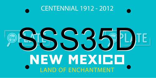 SSS35D New Mexico License Plate