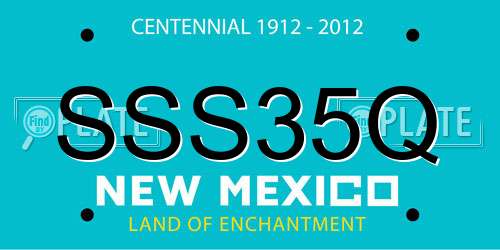 SSS35Q New Mexico License Plate