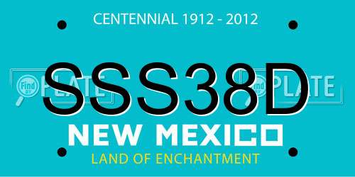 SSS38D New Mexico License Plate