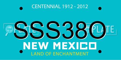 SSS38O New Mexico License Plate