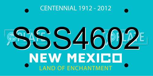 SSS4602 New Mexico License Plate