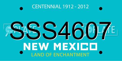 SSS4607 New Mexico License Plate