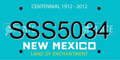 SSS5034 New Mexico License Plate