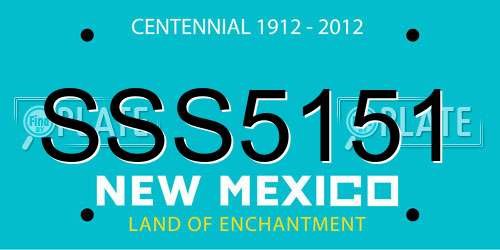 SSS5151 New Mexico License Plate