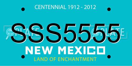 SSS5555 New Mexico License Plate