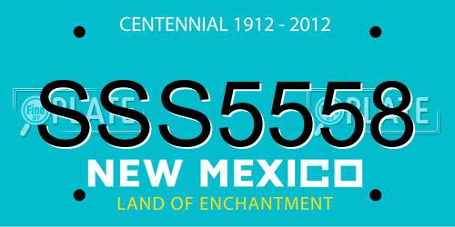 SSS5558 New Mexico License Plate