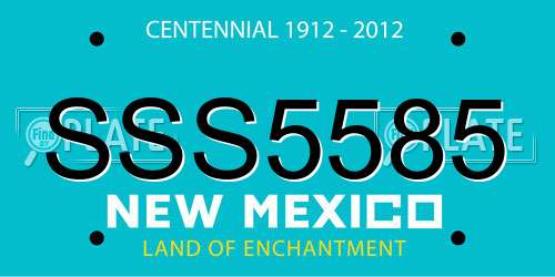 SSS5585 New Mexico License Plate