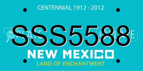 SSS5588 New Mexico License Plate