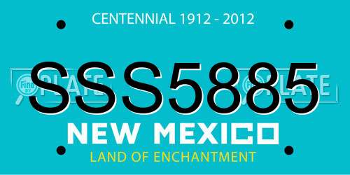 SSS5885 New Mexico License Plate