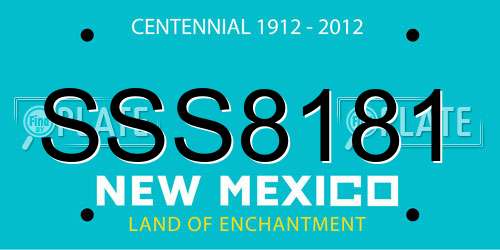 SSS8181 New Mexico License Plate