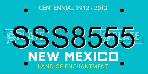 SSS8555 New Mexico License Plate
