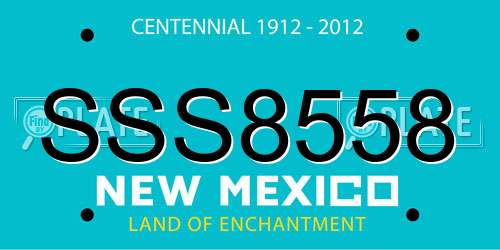 SSS8558 New Mexico License Plate