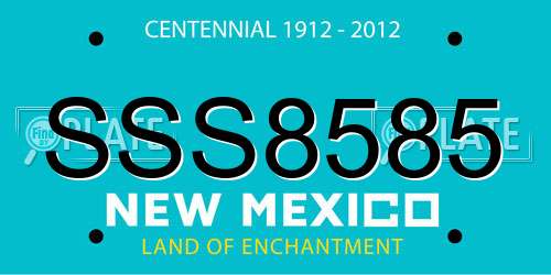SSS8585 New Mexico License Plate