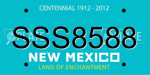 SSS8588 New Mexico License Plate