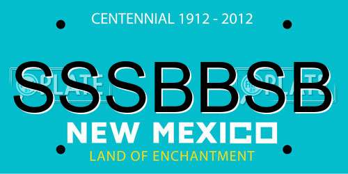 SSSBBSB New Mexico License Plate