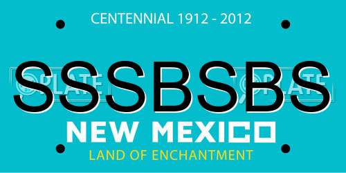 SSSBSBS New Mexico License Plate