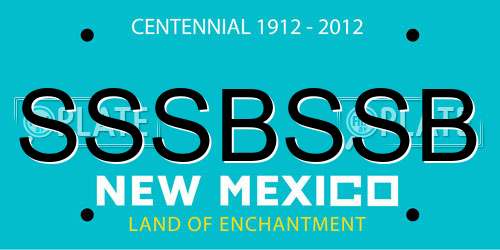 SSSBSSB New Mexico License Plate