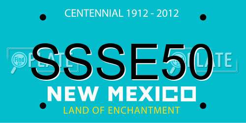 SSSE50 New Mexico License Plate