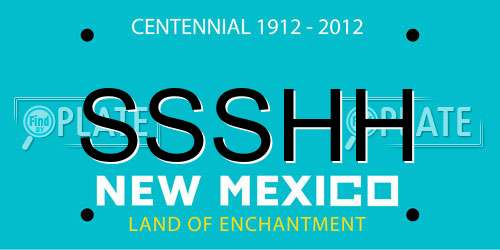 SSSHH New Mexico License Plate
