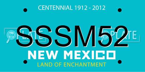 SSSM52 New Mexico License Plate