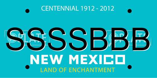SSSSBBB New Mexico License Plate