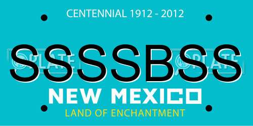 SSSSBSS New Mexico License Plate