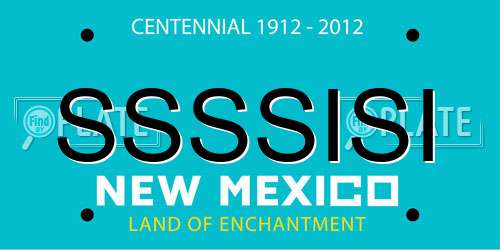 SSSSISI New Mexico License Plate