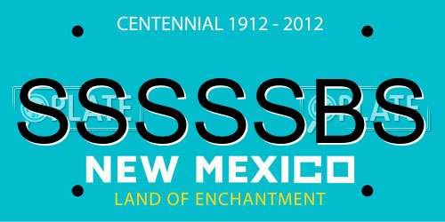 SSSSSBS New Mexico License Plate