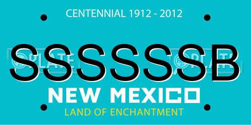 SSSSSSB New Mexico License Plate