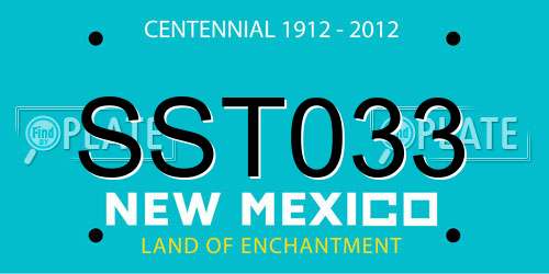 SST033 New Mexico License Plate