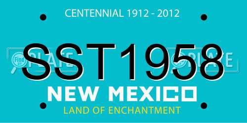 SST1958 New Mexico License Plate