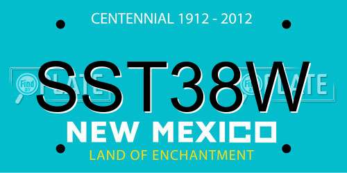 SST38W New Mexico License Plate