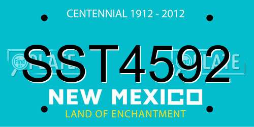 SST4592 New Mexico License Plate