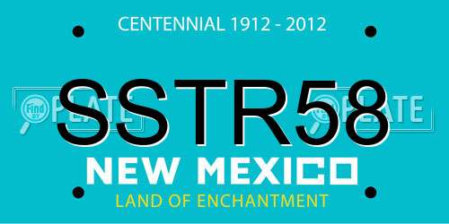 SSTR58 New Mexico License Plate