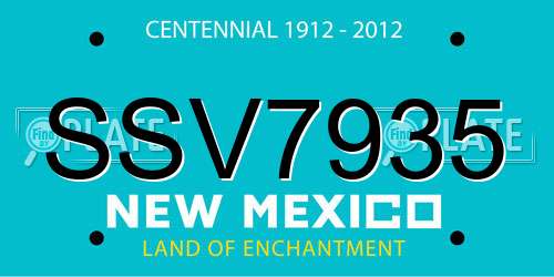 SSV7935 New Mexico License Plate