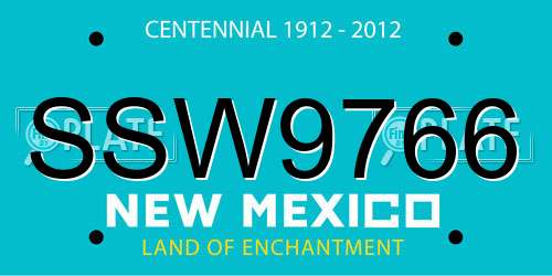 SSW9766 New Mexico License Plate