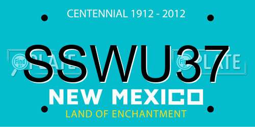 SSWU37 New Mexico License Plate