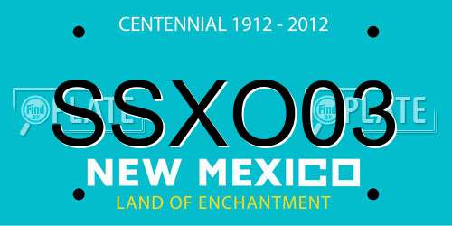 SSXO03 New Mexico License Plate
