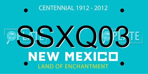 SSXQ03 New Mexico License Plate